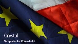  Presentation with european union - PPT layouts consisting of european union and polish flags background and a navy blue colored foreground