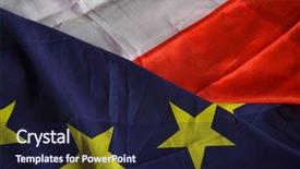  Presentation with european union - Beautiful slides featuring european union and polish flags backdrop and a wine colored foreground