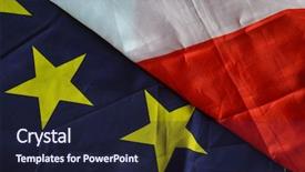  Presentation with european union - Colorful PPT layouts enhanced with european union and polish flags backdrop and a wine colored foreground