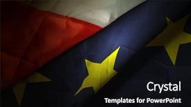  Presentation with european union - Cool new slide set with european union and polish flags backdrop and a black colored foreground