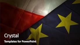  Presentation with european union - Amazing presentation theme having european union and polish flags backdrop and a black colored foreground