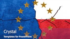  Presentation with european union - PPT theme with european union and polish flags background and a ocean colored foreground