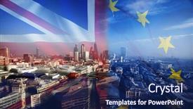  Presentation with european union - Amazing presentation having european union and the british union flag combined over icons of london england uk stay or leave brexit backdrop and a navy blue colored foreground
