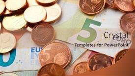  Presentation with european union - Slides enhanced with european-union-banknotes-and-coins background and a coral colored foreground