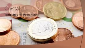  Presentation with european union - PPT layouts consisting of european-union-banknotes-and-coins background and a coral colored foreground