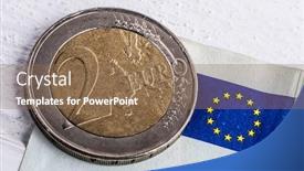  Presentation with european currency - Presentation design with european-union-currency-presented background and a violet colored foreground