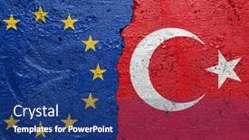  Presentation with concrete cracked - Presentation with european-union-eu-and-greece background and a ocean colored foreground