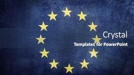  Presentation with european union - Amazing slide deck having european union flag grunge effect backdrop and a ocean colored foreground