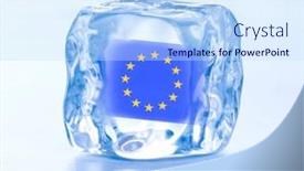  Presentation with europe - Theme consisting of european-union-flag-inside background and a sky blue colored foreground