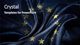  Presentation with european parliament - Audience pleasing PPT theme consisting of european union flag silky effect backdrop and a wine colored foreground