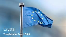  Presentation with european union - Slides with european-union-flag background and a teal colored foreground
