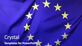  Presentation with europe - Beautiful slide set featuring european union flag backdrop and a navy blue colored foreground