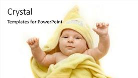  Presentation with baby bath - Audience pleasing PPT theme consisting of europien born - baby after bath over white backdrop and a white colored foreground