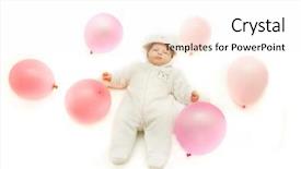  Presentation with baby girl - Beautiful presentation featuring europien born - baby girl over white backdrop and a  colored foreground