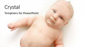  Presentation with floral border over white - Colorful PPT theme enhanced with europien born - baby over white backdrop and a pink colored foreground