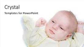  Presentation with floral border over white - Slides having europien born - baby portrait over white background and a  colored foreground