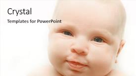  Presentation with baby - Slides featuring europien born - baby portrait over white background and a  colored foreground
