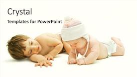  Presentation with sister - PPT theme having europien born - brother and sister looking background and a white colored foreground