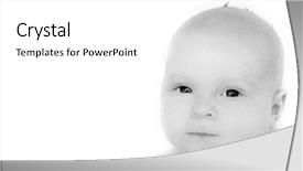  Presentation with floral border over white - Slide deck consisting of europien born - bw baby portrait over white background and a  colored foreground