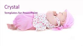  Presentation with girl pink baby shower - Presentation theme consisting of europien born - cute baby girl in pink background and a  colored foreground