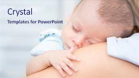  Presentation with sleeping baby - Audience pleasing slides consisting of europien born - cute baby sleeping on his backdrop and a sky blue colored foreground