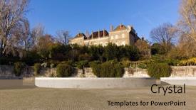  Presentation with culture - Colorful slides enhanced with europien born - palace of duques de braganca backdrop and a  colored foreground