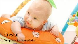  Presentation with baby - PPT layouts consisting of europien born - playing baby over white background and a  colored foreground