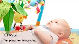  Presentation with baby - Audience pleasing slides consisting of europien born - playing baby over white backdrop and a  colored foreground