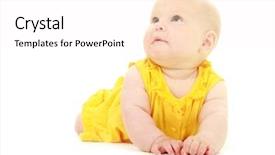  Presentation with baby girl christening - Amazing presentation design having europien born - surprised baby girl portrait backdrop and a pink colored foreground