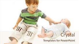  Presentation with floral border over white - Audience pleasing PPT layouts consisting of europien born - toddler and baby over white backdrop and a lemonade colored foreground