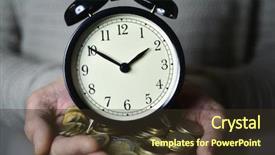  Presentation with time money - Slide set with depicting the idea that time background and a tawny brown colored foreground