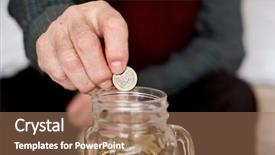  Presentation with saving - Presentation theme enhanced with coin in a glass pot background and a coral colored foreground