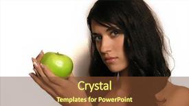  Presentation with swimming beautiful girl swims underwater - Presentation theme enhanced with evac - beautiful girl with apple background and a  colored foreground