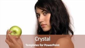  Presentation with apple - Amazing PPT theme having evac - beautiful girl with apple backdrop and a red colored foreground