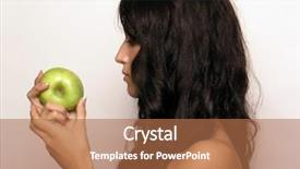  Presentation with apple - Slide deck featuring evac - beautiful girl with apple background and a coral colored foreground