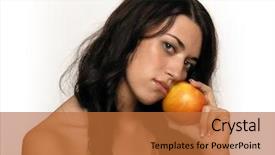  Presentation with apple - Theme consisting of evac - beautiful girl with apple background and a red colored foreground
