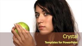  Presentation with swimming beautiful girl swims underwater - Slides with evac - beautiful girl with apple background and a  colored foreground