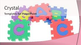  Presentation with colorful puzzle movable - Presentation design having evac - colorful puzzle blocks arranged background and a sky blue colored foreground