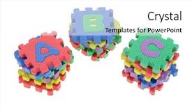  Presentation with colorful puzzle movable - Audience pleasing presentation theme consisting of evac - colorful puzzle blocks stacked backdrop and a white colored foreground