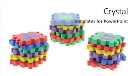  Presentation with blocks - Presentation featuring evac - colorful puzzle blocks stacked background and a white colored foreground