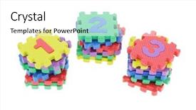  Presentation with blocks - Presentation theme consisting of evac - colorful puzzle blocks stacked background and a white colored foreground