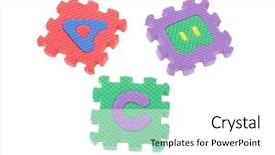  Presentation with blocks - Slides consisting of evac - colorful puzzle blocks with alphabets background and a white colored foreground