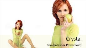  Presentation with abstract natural fresh green - Amazing PPT theme having evac - cute girl with fresh green backdrop and a blonde colored foreground