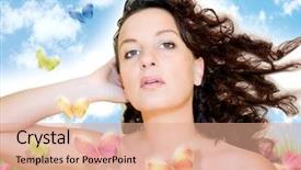  Presentation with butterflies - Presentation theme having bunch of dried mushrooms for sale at marketplace background and a coral colored foreground