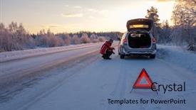  Presentation with winter - Audience pleasing theme consisting of evacuation - broken on a snowy winter backdrop and a ocean colored foreground