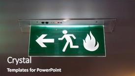  Presentation with fire - Colorful PPT theme enhanced with evacuation - fire exit filtered image processed backdrop and a wine colored foreground
