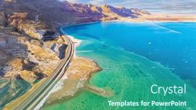  Presentation with sea shore - Slide set featuring evaporated-salt-was-deposited-along background and a teal colored foreground