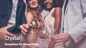  Presentation with new years eve - Slide deck consisting of eve or birthday in club background and a coral colored foreground