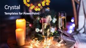  Presentation with wedding banquet table - Theme having even christmas flower - beautiful wedding composition on table background and a navy blue colored foreground