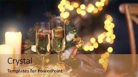  Presentation with flower wedding - Beautiful slides featuring even christmas flower - beautiful wedding composition on table backdrop and a gold colored foreground